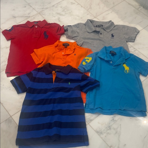 5 Ralph Lauren Kids Polo Shirt Collection - Red, Orange, Gray, Blue, Navy - Picture 1 of 2
